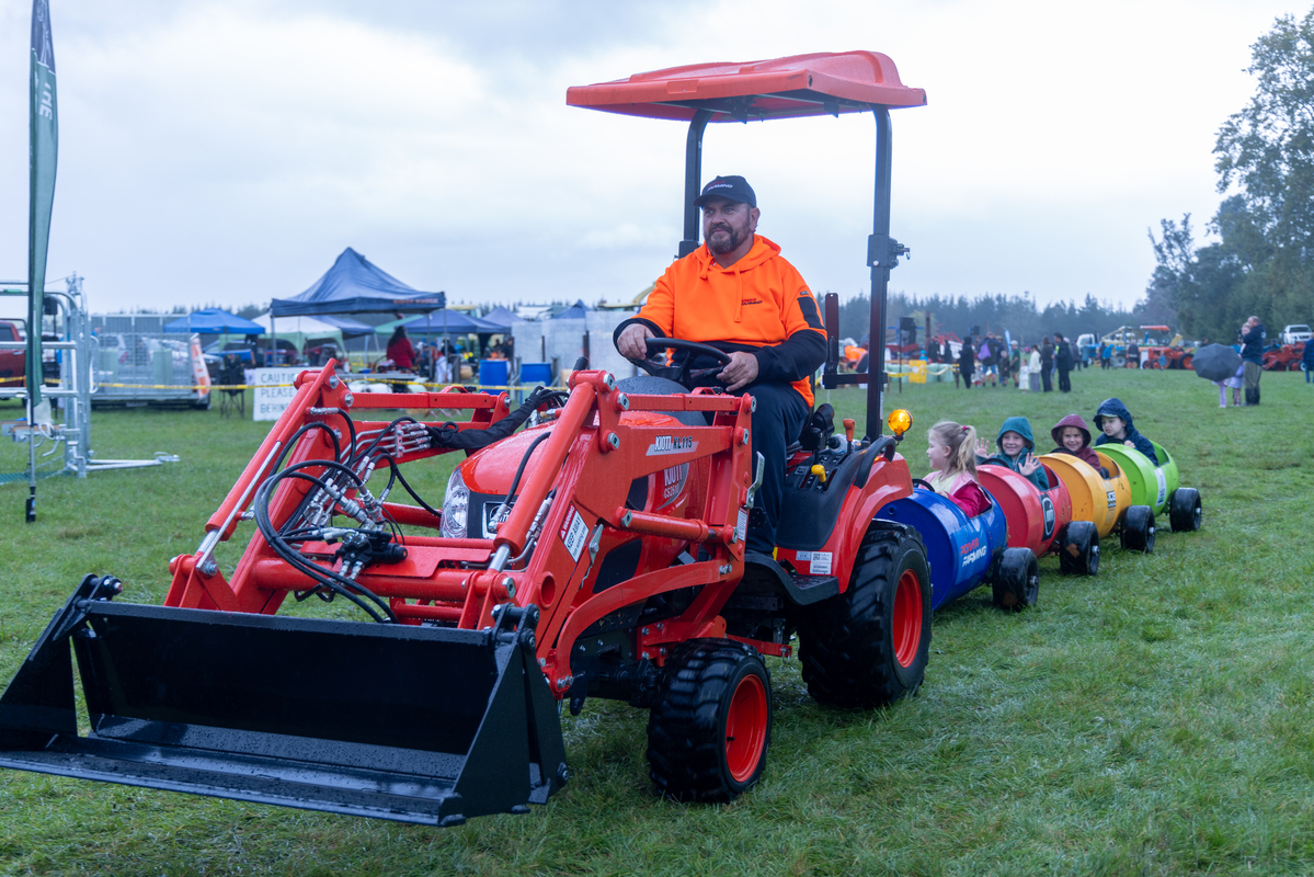 Power Farming kids rides pulled by great little garden tractor