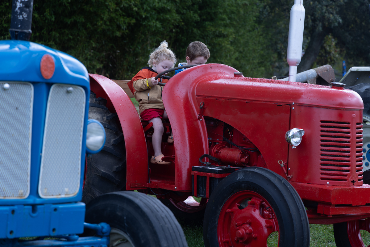 Kids checking out the vintage David Brown Cropmaster